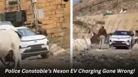 Police Constable Caught Charging His Nexon EV for Free – Illegal and Extremely Dangerous!